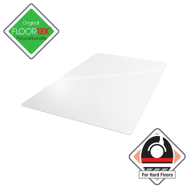 Plus Polycarbonate Rectangular Chair Mat For Hard Floor, 48in X 53in
